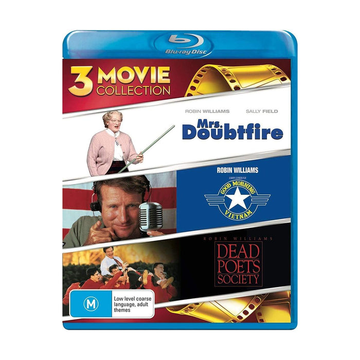Robin Williams 3 Movie Pack (Mrs Doubtfire / Good Morning Vietnam / Dead Poet's Society) [Blu-ray]